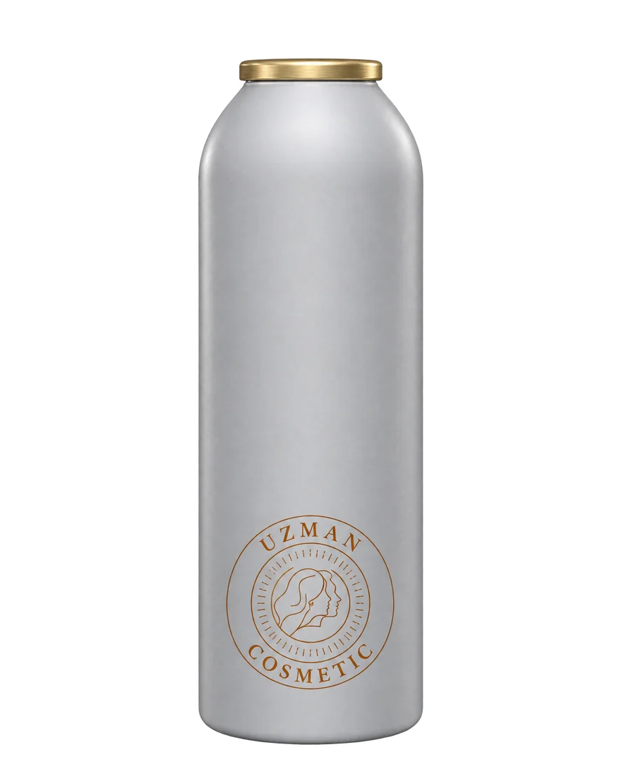 Round — Image conceptuelle : ensemble private label sans marque, noir et or, avec déodorant, parfum, brume corporelle et diffuseur d'ambiance